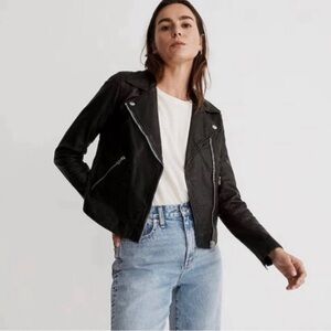 Madewell Washed Leather Motorcycle Jacket- New without tags XL